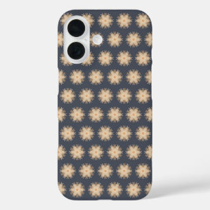 Symmetrische lijntekening met aardse bruine kleure iPhone 16 hoesje