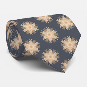 Symmetrische lijntekening met aardse bruine kleure stropdas