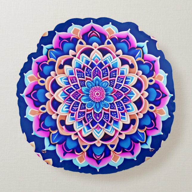 Symmetrische Mandala Kussen Hoesje Boho Style Deco (Voorkant)