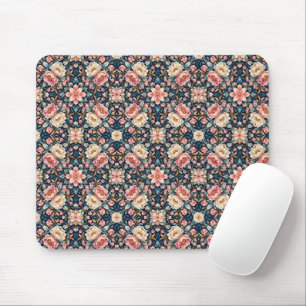 Symmetrische Moderne Bloemenkaleidoscoop Muismat