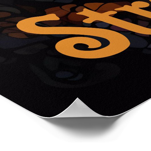 Symmetrische Mozaïek Cheetah Glas in lood Art Poster (Hoek)