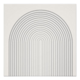 Symmetrische Regenboogvorm Beige White Art Perfect Poster
