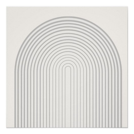 Symmetrische Regenboogvorm Beige White Art Perfect Poster (Voorkant)
