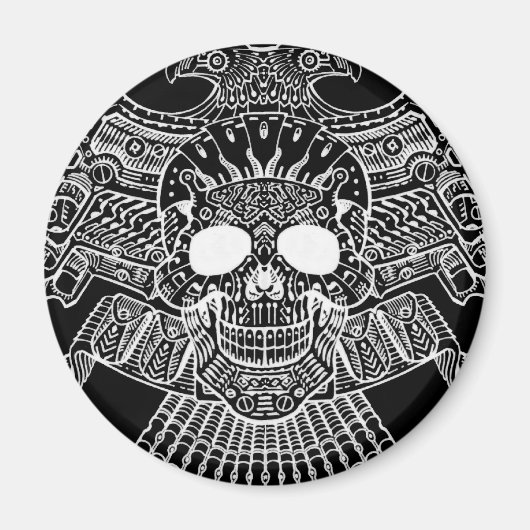 Symmetrische schedel met Pistolen en kogels van Al Magneet (Voorkant)