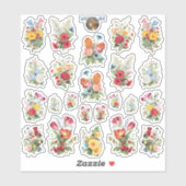 Symmetrische Tuinboeketten Sticker Sheet (Vel)