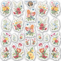 Symmetrische Tuinboeketten Sticker Sheet