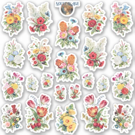 Symmetrische Tuinboeketten Sticker Sheet (Voorkant)