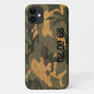 Symmetrische vergruisde groene olijfkleurige camou Case-Mate iPhone case