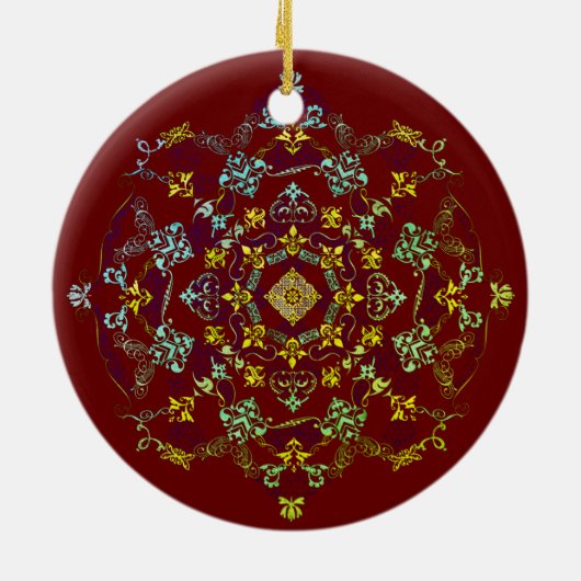 Symmetrische versiering keramisch ornament (Achterkant)