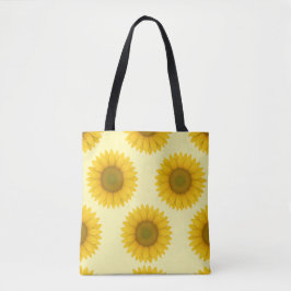 Symmetrische Zonnebloemen Canvas tas