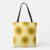 Symmetrische Zonnebloemen Canvas tas (Achterkant)