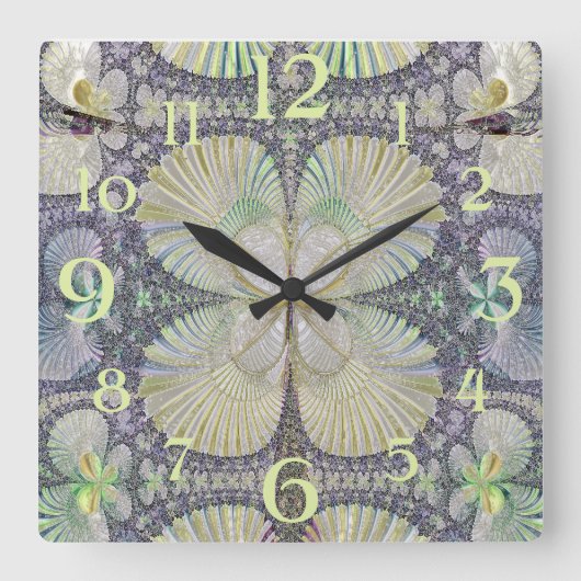 Symmetry (fully numbered) vierkante klok (Voorkant)