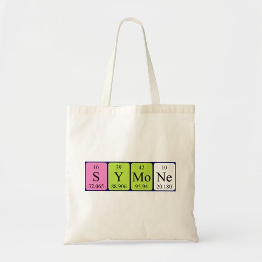 Symone periodieke lijstnaam canvas tas (Voorkant)