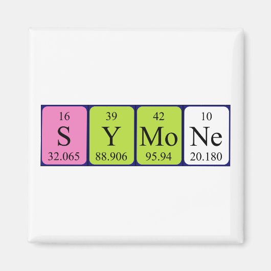 Symone periodieke table name magnet (Voorkant)