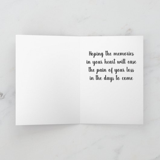 SYMPATHETIG BERICHT NAAR FAMILIE OF VRIEND FEESTDAGEN KAART (Binnen)