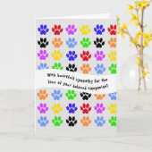 Sympathiakaart van Dog & Cat Paw Kaart (Gele Bloem)