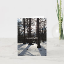 Sympathiakaart winterbomen in zonlicht en schaduw