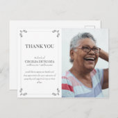 Sympathie Aangepaste Foto Begrafenis Dank u Wit Briefkaart (Voorkant / Achterkant)