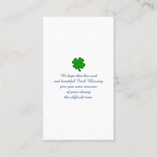 Sympathie Afbeelding Herdenking Olieverfschilderij Visitekaartje (Achterkant)