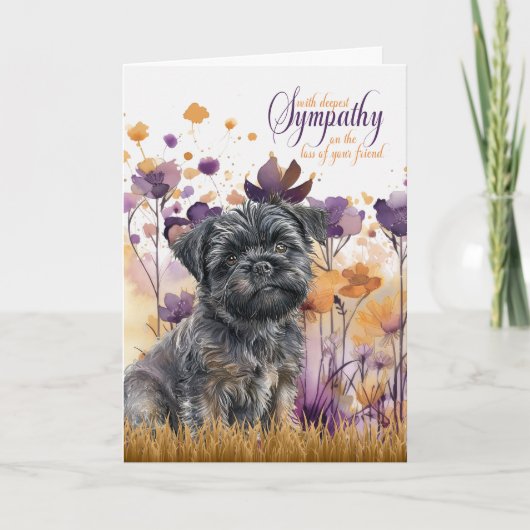 Sympathie Affenpinscher Hond Wildflower Meadow Kaart (Voorkant)