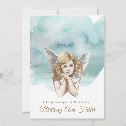 Sympathie Angel Dove begrafenis Dank je kaart (Voorkant)