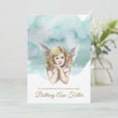 Sympathie Angel Dove begrafenis Dank je kaart (Staand voorkant)