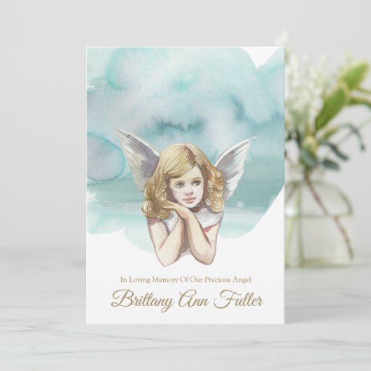 Sympathie Angel Dove begrafenis Dank je kaart (Staand voorkant)