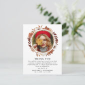 Sympathie Autumn Herfst Wreath Funeral Photo Bedankkaart (Staand voorkant)