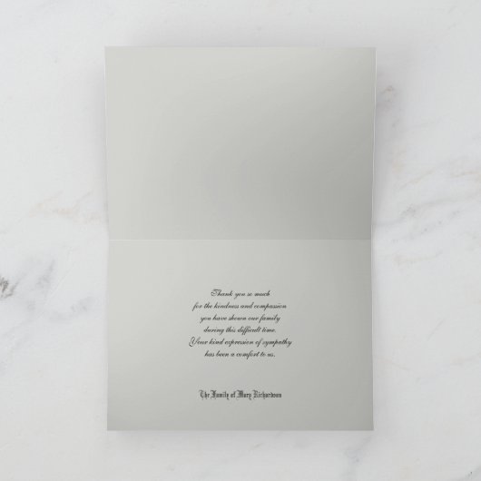 Sympathie bedankkaart in klassiek grijs (Binnen)