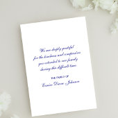 Sympathie Bedankt 3.5 x 5 in Flat Kaart Navy Blue