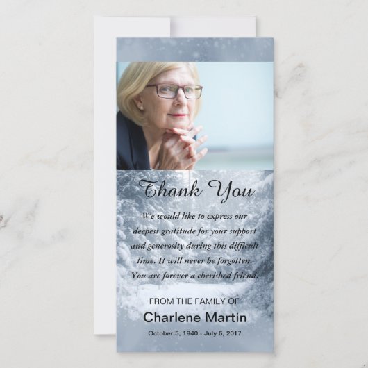 Sympathie bedankt foto Memorial Winter Scene (Voorkant)