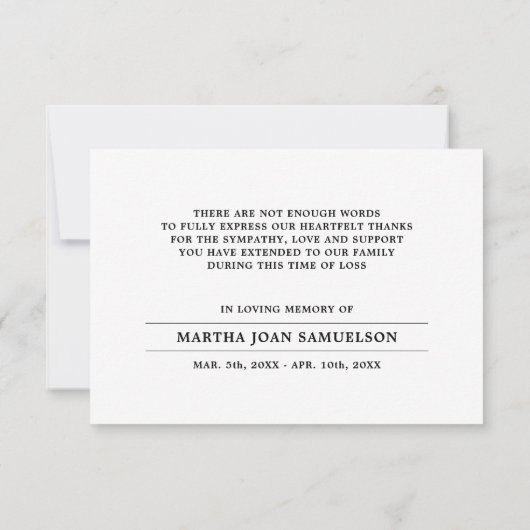 Sympathie bedankt jullie begrafenisdienst | FOTO t (Achterkant)