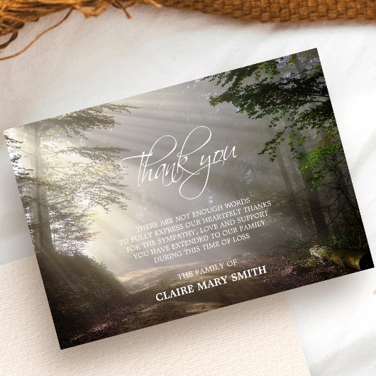 Sympathie bedankt jullie Memorial Forest Sun PHOTO