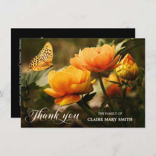 Sympathie bedankt jullie Memorial Funeral PHOTO (Voorkant / Achterkant)