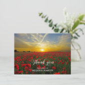 Sympathie bedankt jullie Memorial Sunset Poppies F (Staand voorkant)