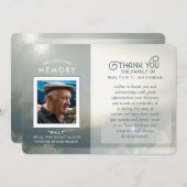 Sympathie bedankt jullie Peaceful Clouds Blue & Wh (Voorkant / Achterkant)