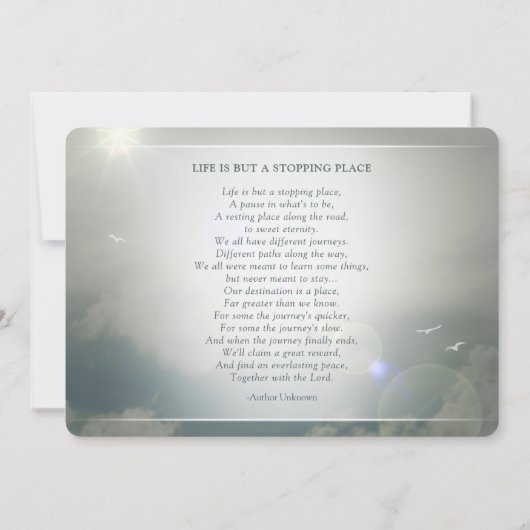 Sympathie bedankt jullie Peaceful Clouds Blue & Wh (Achterkant)