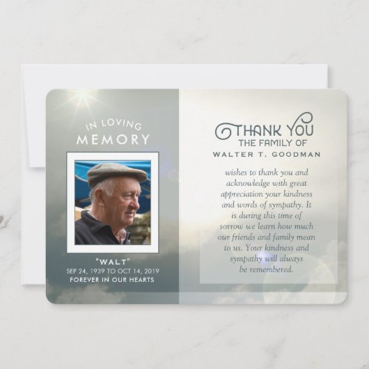 Sympathie bedankt jullie Peaceful Clouds Blue & Wh (Voorkant)