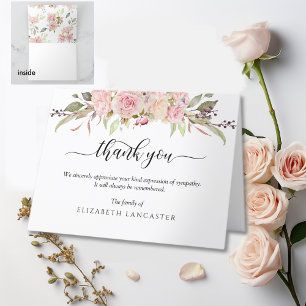 Sympathie Bedankt Opmerking, Blush Pink Floral Fun