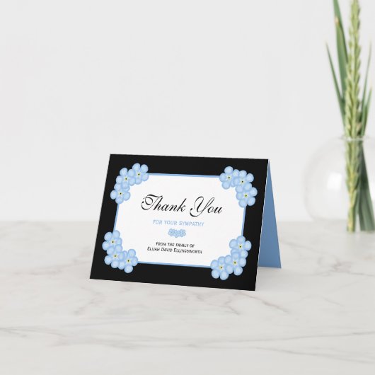 Sympathie Bedankt Opmerking Kaart - Vergeet me Not (Voorkant)