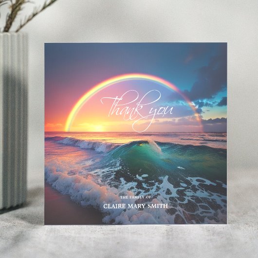 Sympathie bedankt u Memorial Rainbow Ocean Water
