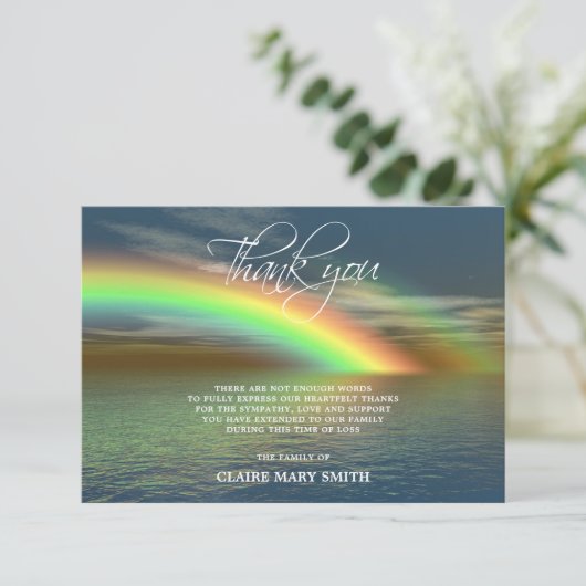 Sympathie bedankt u Memorial Rainbow Ocean Water (Staand voorkant)