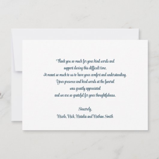 Sympathie bedankt u Memorial Rainbow Ocean Water Kaart (Achterkant)