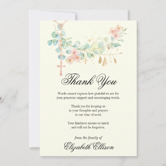 Sympathie begrafenis bedankt religie (Voorkant)