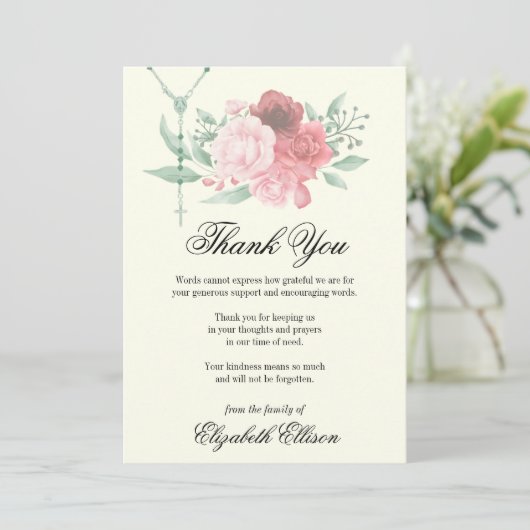 Sympathie begrafenis bedankt religie (Staand voorkant)