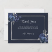 Sympathie begrafenis blauwe bloemenfoto bedankje (Achterkant)