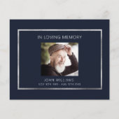 Sympathie begrafenis blauwe foto dank u kaart (Voorkant)