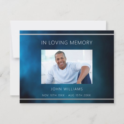 Sympathie begrafenis blauwe lucht foto dank u kaar (Voorkant)