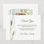 Sympathie Begrafenis Calla Lily Bloem Dank U FOTO Bedankkaart (Voorkant / Achterkant)