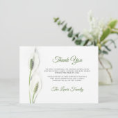 Sympathie Begrafenis Calla Lily Bloem Dank U FOTO Bedankkaart (Staand voorkant)